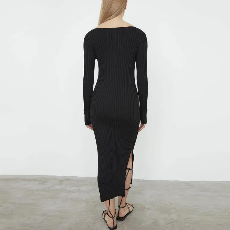 TOTEME Long-Sleeved Dresses Women's Black-3
