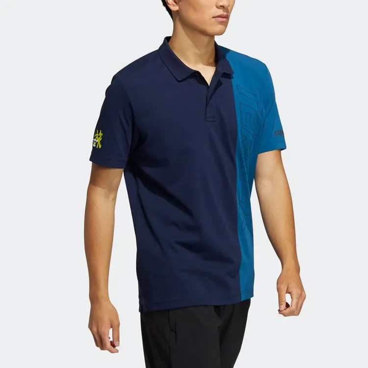 Adidas Polo Shirts Men Blue-2