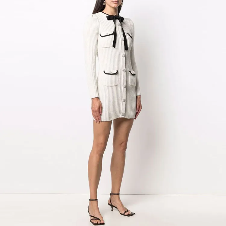 Self portrait Long Sleeved Dresses Women's Ivory White-3