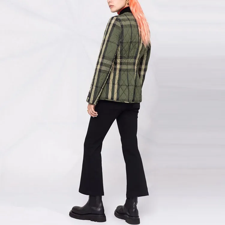 Burberry Diamond Quilted Check Jacket Green-1
