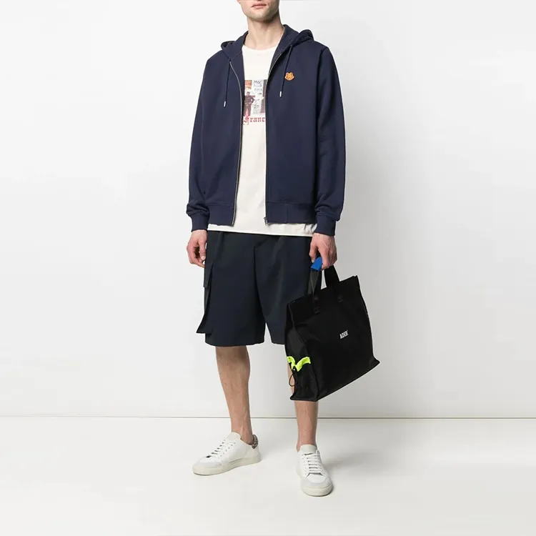 KENZO Logo patch Zip up Hoodie-2