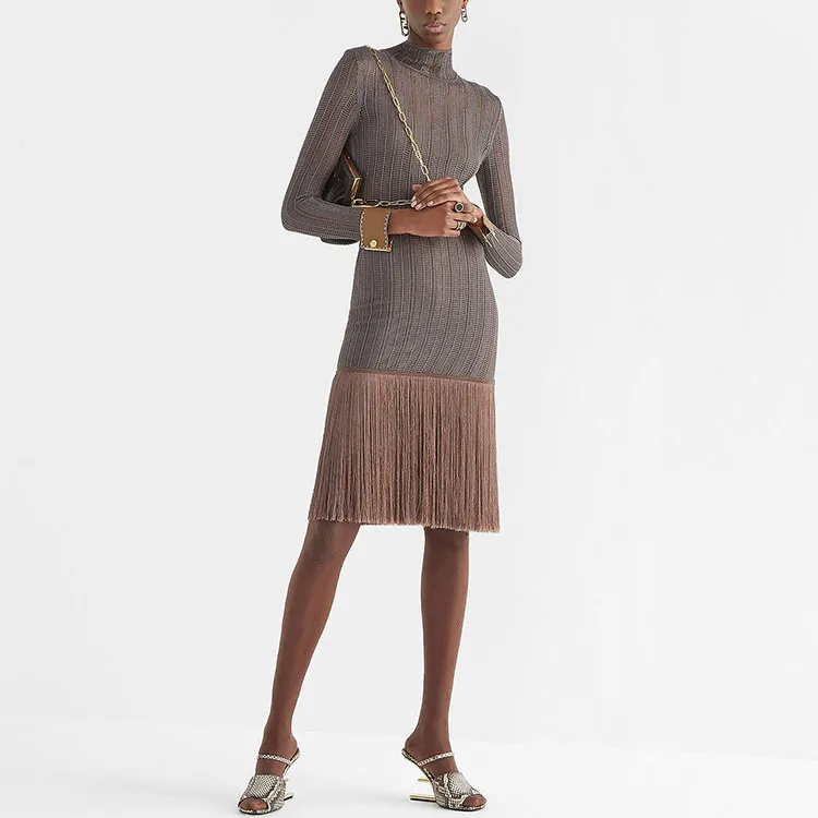 FENDI Fringed Viscose Lace Dress 'Taboo'-2