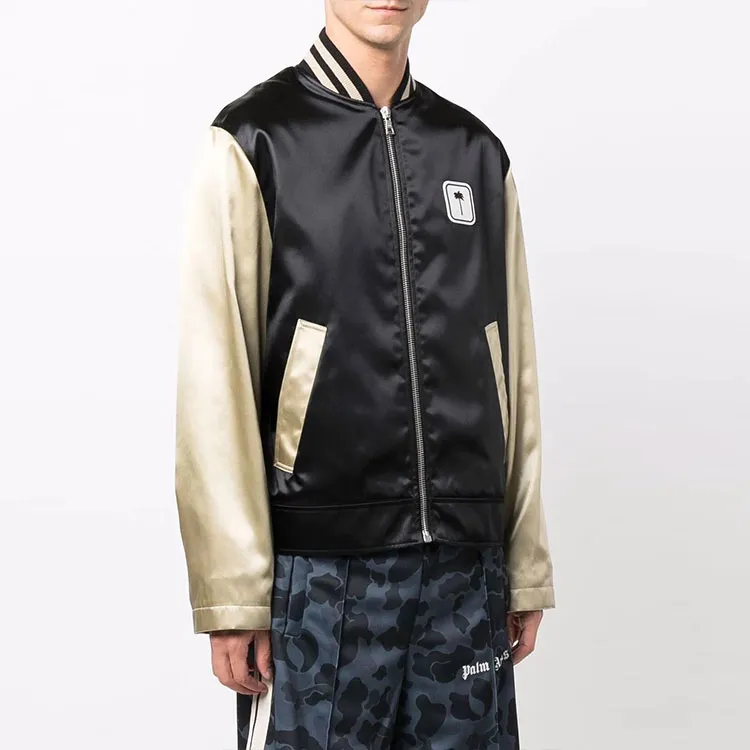 PALM ANGELS Pxp Logo Patch Zipped Bomber Jacket-2
