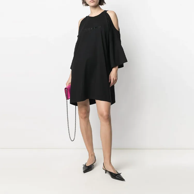 Vetements Long-Sleeved Dresses Women's Black-1
