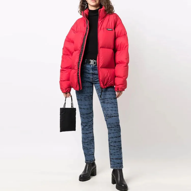Vetements Down Jackets Women's Red-1