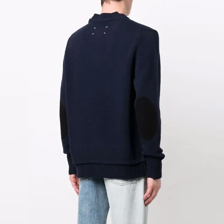 Maison Margiela Layered collar Elbow patch Distressed Jumper-3