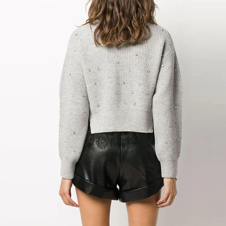Self portrait FW21 Loose Fit Sweater Women's Gray-3