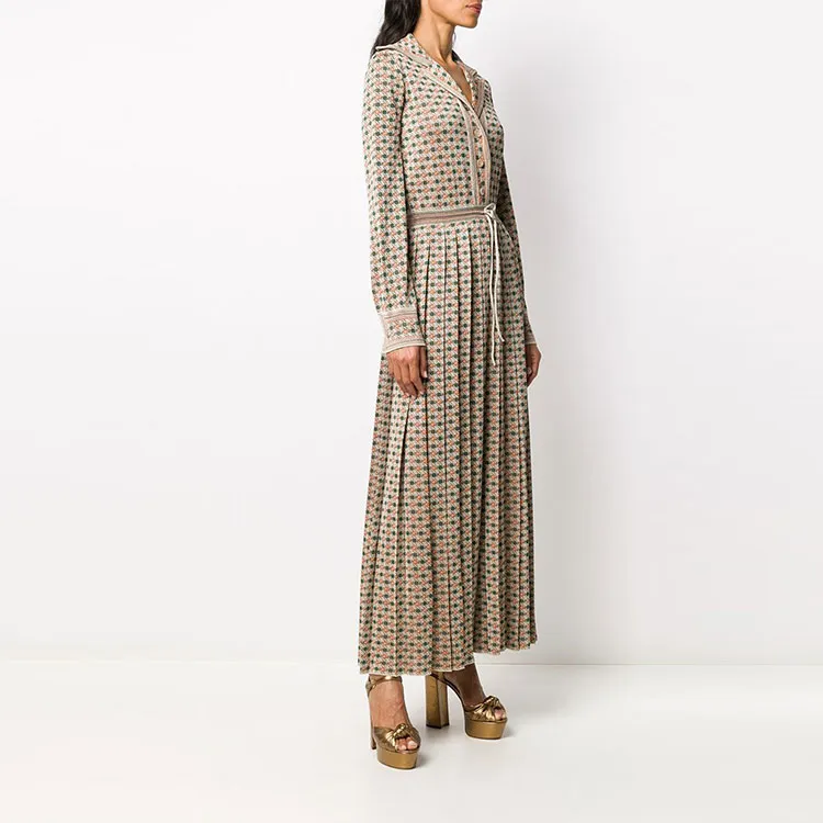 GUCCI Long-Sleeved Dresses Women's Brown-3