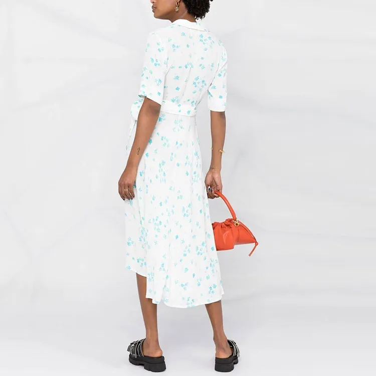 GANNI Short-Sleeved Dresses Women's White-3