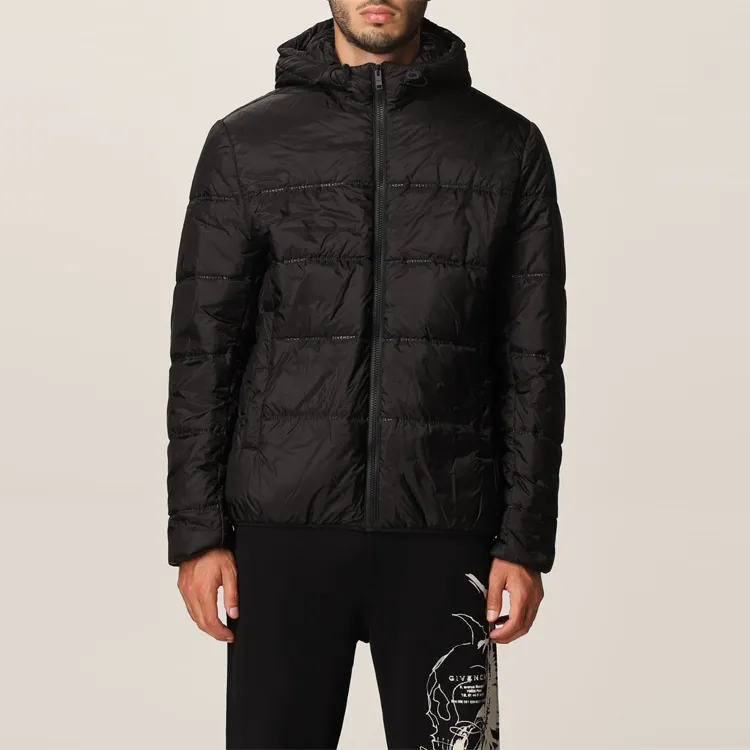 GIVENCHY FW21 Solid Color Hooded Puffer Jacket Men's Black-2