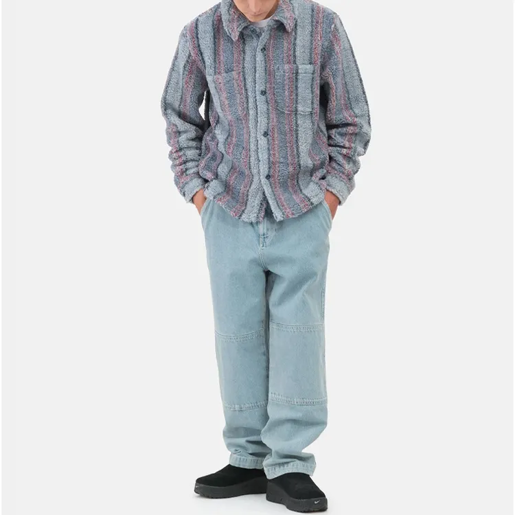 Stussy Stripe Sherpa Shirt-2