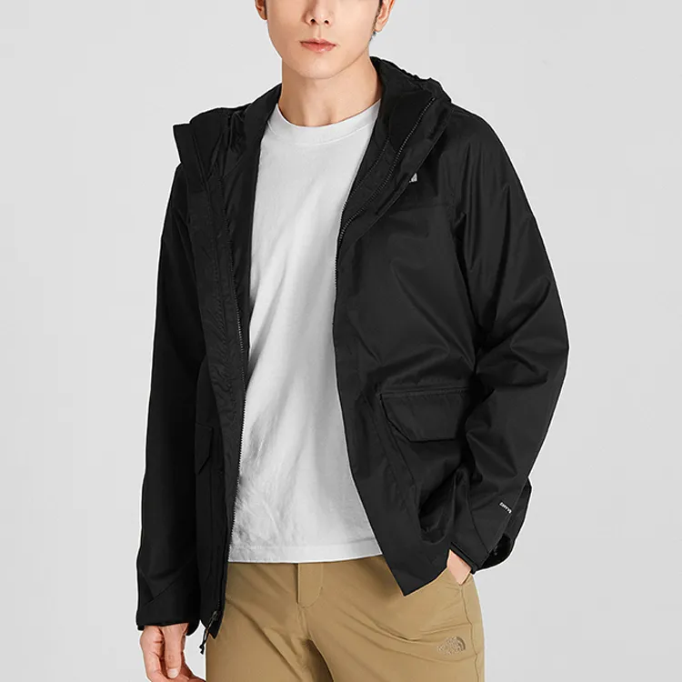THE NORTH FACE Outdoor Hiking Waterproof, Windproof, And Breathable Windbreaker Jacket Men's Black-3