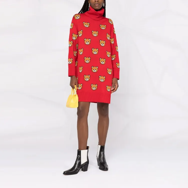 MOSCHINO Long-Sleeved Dresses Women's Red-1