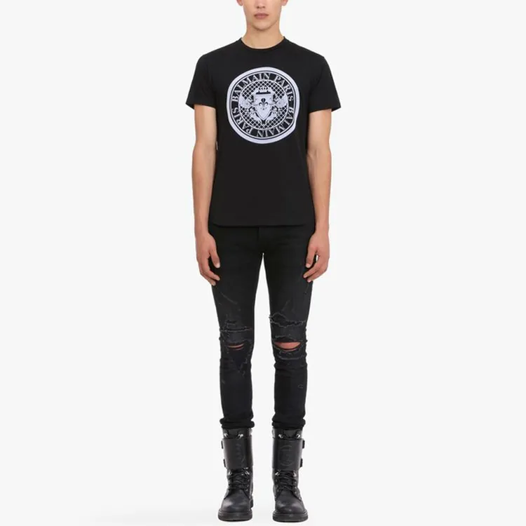 BALMAIN Logo Printed Crewneck T-Shirt-2