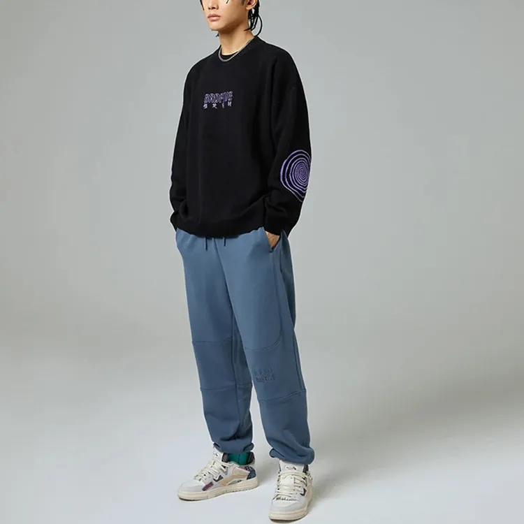 LINING Badfive Knitted Sweatpants Men Slate Blue-2