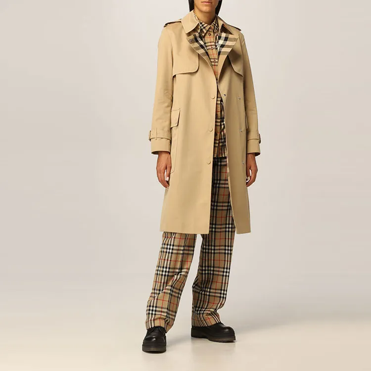 Burberry Trench Coats Women's Light Brown-4