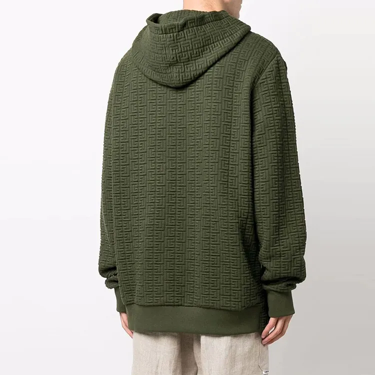 BALMAIN Monogram Textured Hoodie-3