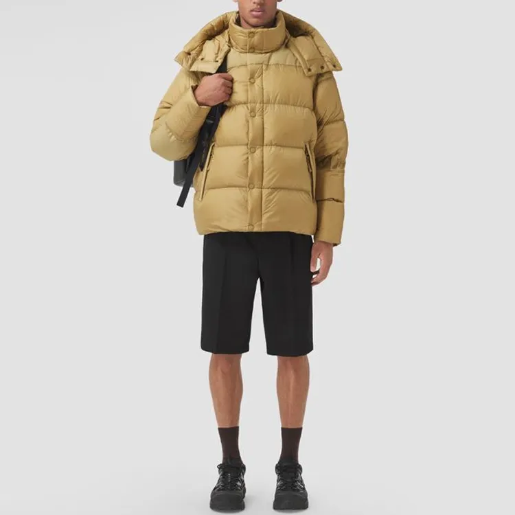 Burberry Detachable Sleeve Check Hooded Puffer Jacket-2