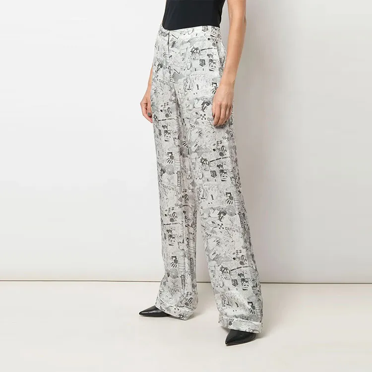 OFF-WHITE Sketch Print Straight-leg Trousers-2