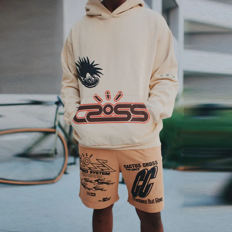Travis Scott Casual Shorts Unisex Brown-1