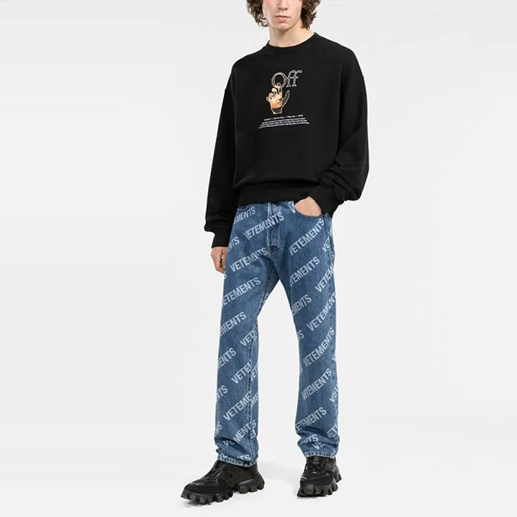 OFF WHITE Caravaggio Hands Off Logo Crewneck-1