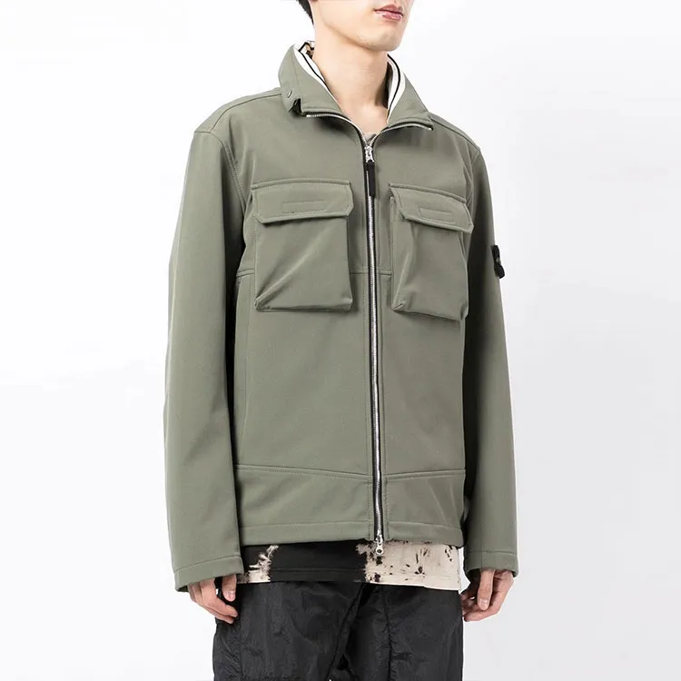 STONE ISLAND LIGHT SOFT SHELL R SERIES SOFT SHELL Jackets Men Sage Green-7