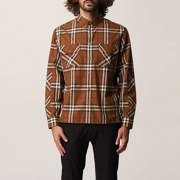 Burberry Shirts Men Brown-2