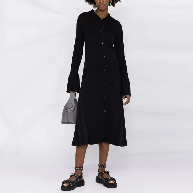 Sacai Long-Sleeved Dresses Women's Black-1