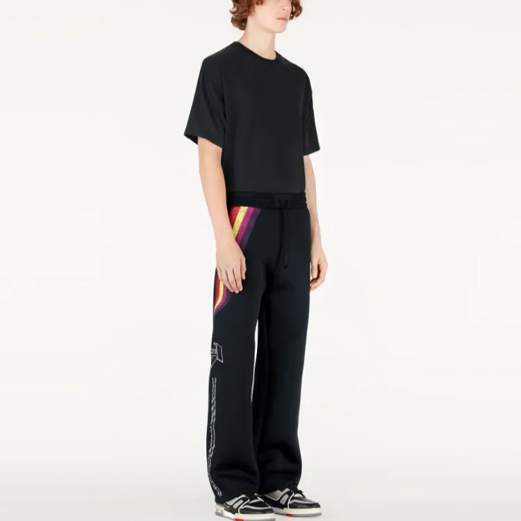 LOUIS VUITTON New Quarterly Products Of LV Knitted Sports Pants Men's Black-3