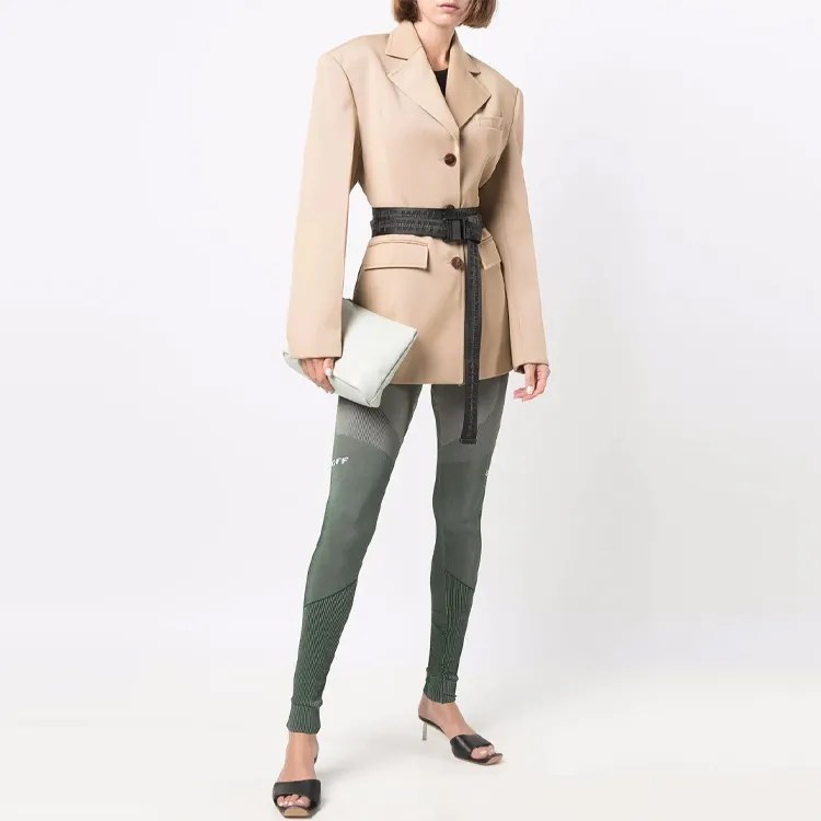 OFF WHITE Athl Shiny Seamless Leggings Green-1