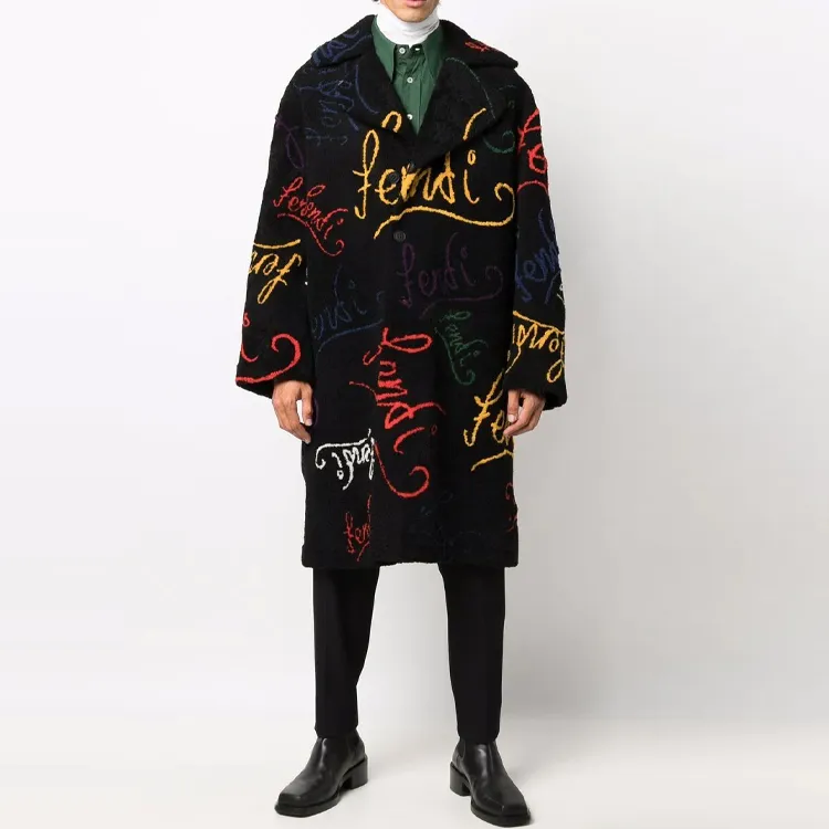 FENDI Leather Jackets Men Black-1