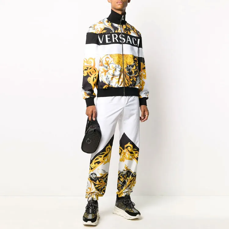 VERSACE Knitted Sweatpants Men White-1