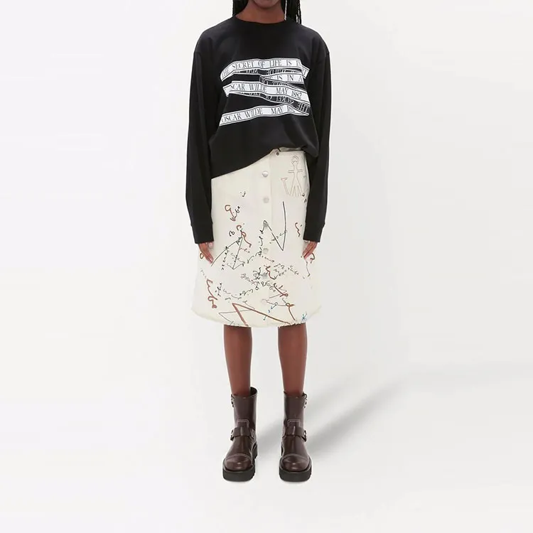 JW Anderson Oscar Wilde Capsule Frayed Hem Skirt-1