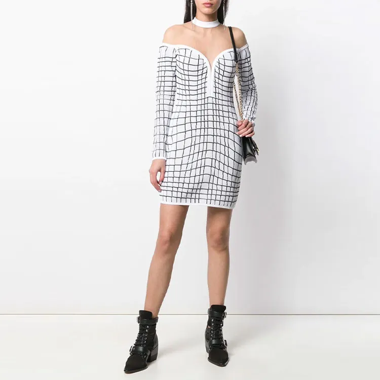 BALMAIN Long Sleeved Dress Women's White-1
