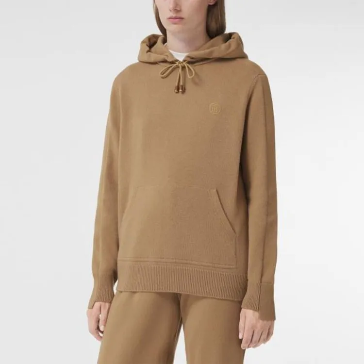 Burberry Logo Embroidered Drawstring Knit Hoodie-2