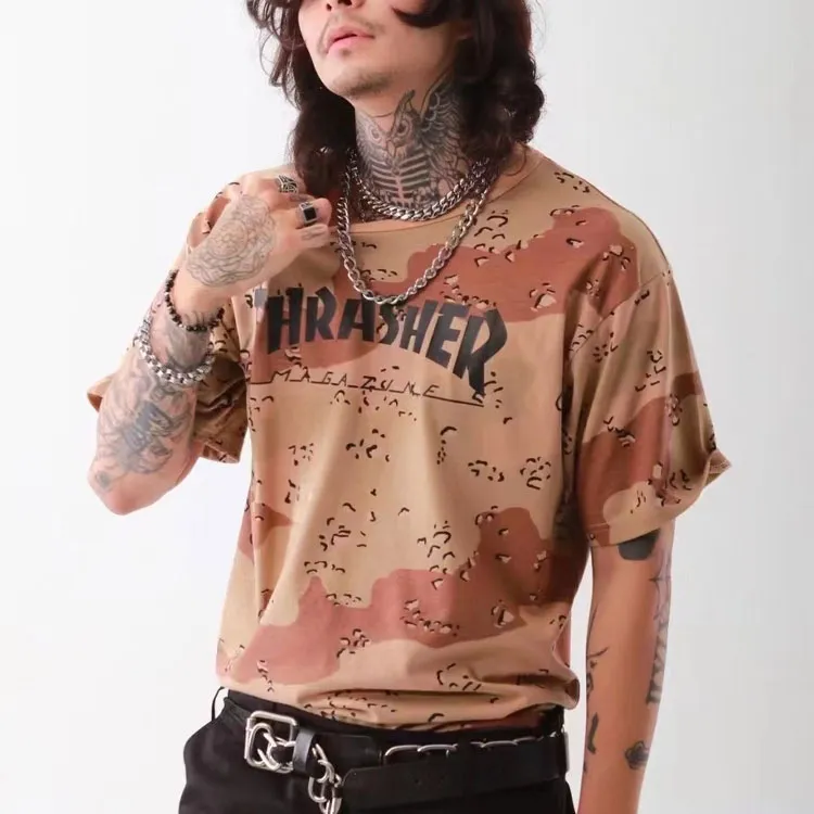 Rothco X Thrasher T-Shirts Unisex Gray Camouflage-2