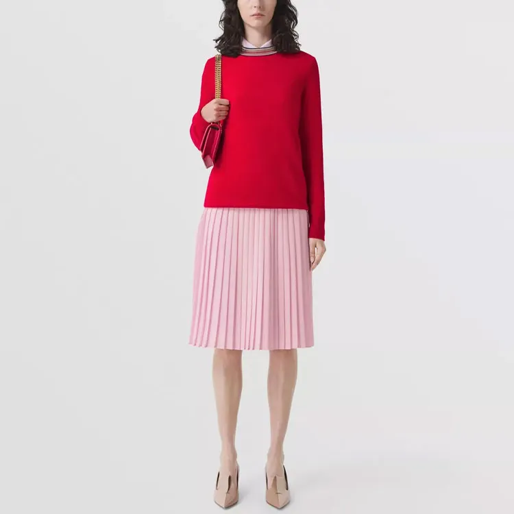 Burberry Cashmere Sweater Women's Bright Red-3