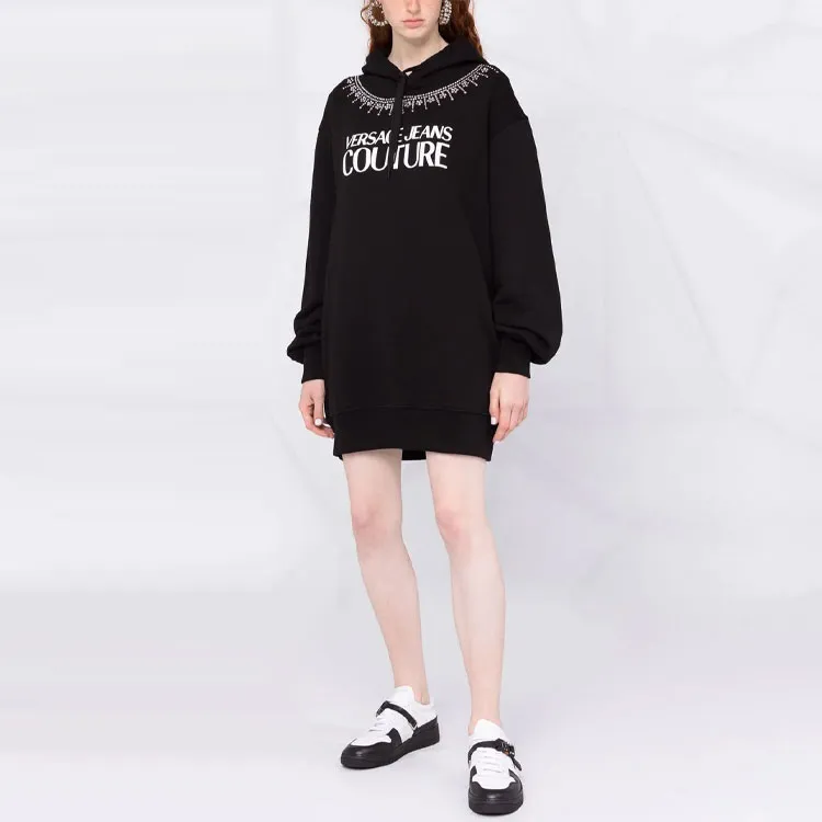 VERSACE JEANS COUTURE Shift Dress Cropped Dress Black-1