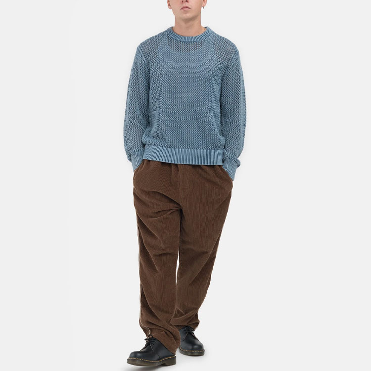 Stussy Pigment Dyed Loose Gauge Sweater Black M - POIZON