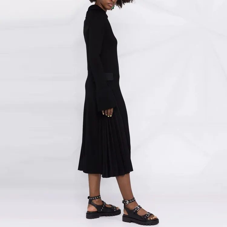 Sacai Long-Sleeved Dresses Women's Black-3