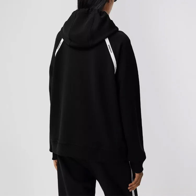 Burberry Logo Tape Hoodie 'Black'-6