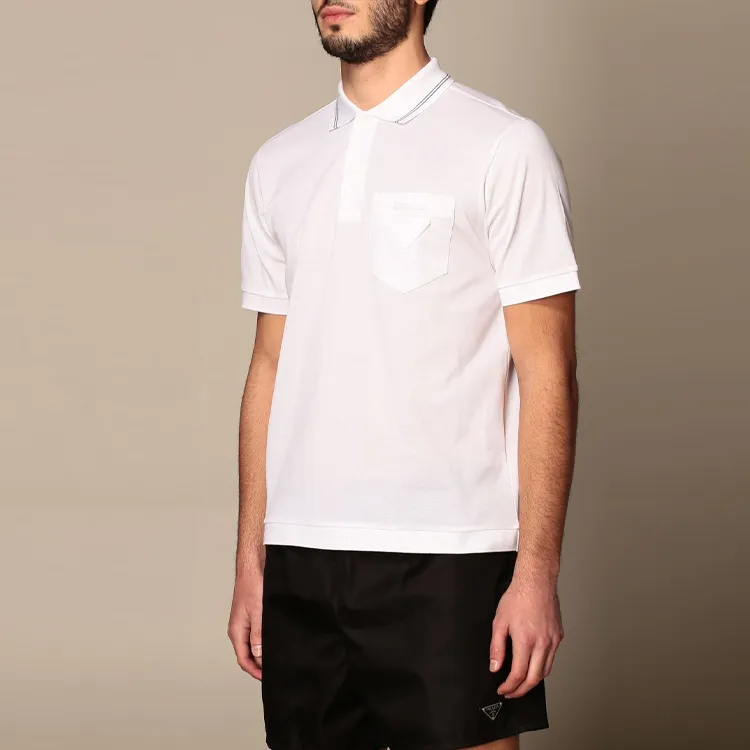 PRADA Polo Shirts Men White-4