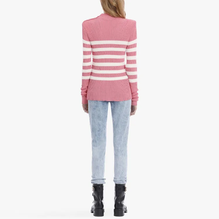 BALMAIN Loose Fit Sweater Women's Pink-2