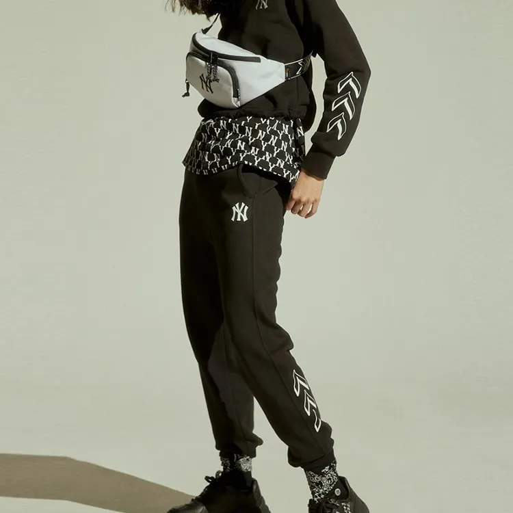 MLB New York Yankees Knitted Sweatpants Unisex Black-4