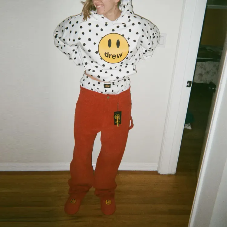 Drew House Smiley Collection Casual Pants Unisex Red Red-3