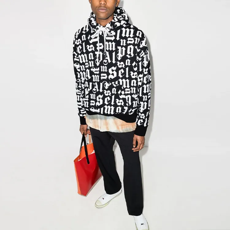 PALM ANGELS Broken Monogram Hoodie -1