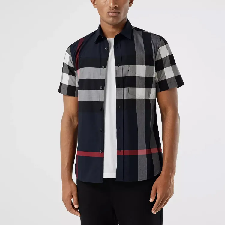 Burberry Shirt Men's Marine Blue-4