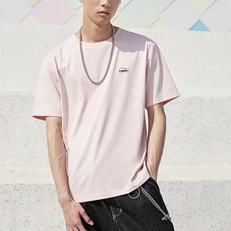 LINING Sports Fashion Collection T Shirts Men Light Pastel Pink-2
