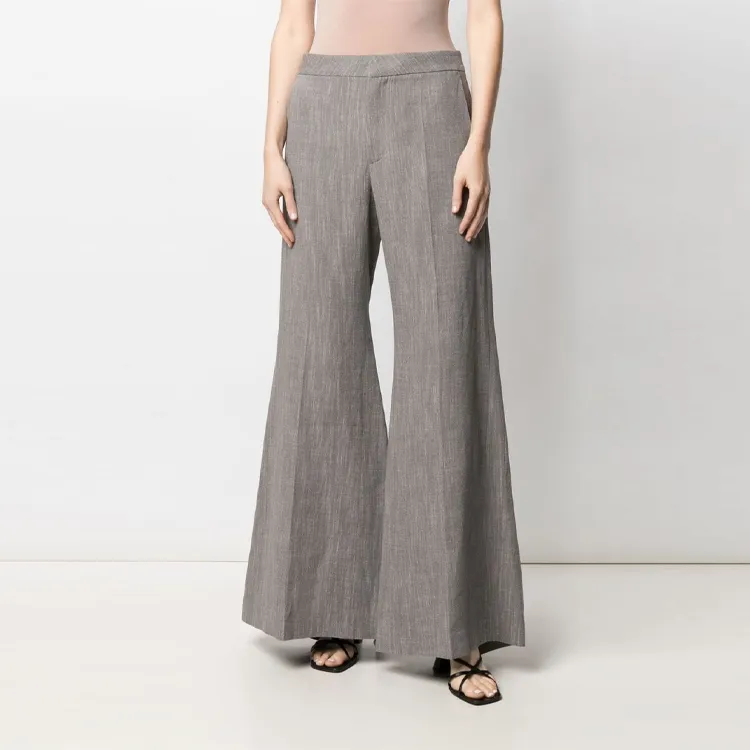 OFF WHITE Tie detail Draped Wide leg Trousers-2