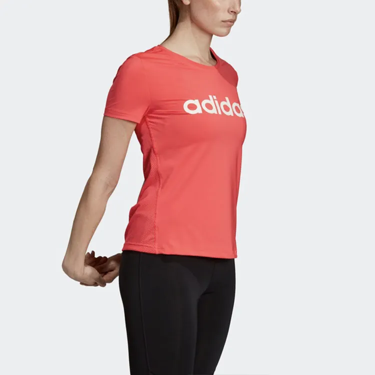Adidas Set-in Sleeve T-Shirt Women's Bright Pink Fluorescent-4